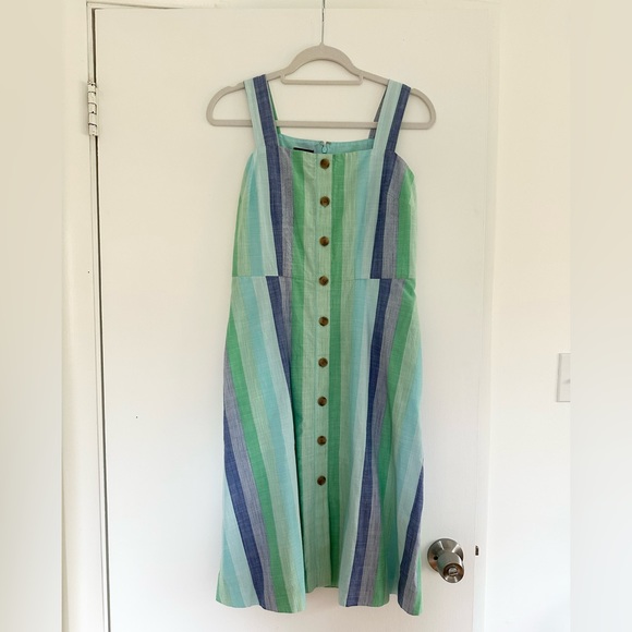 Talbots linen stripe dress - Picture 2 of 4